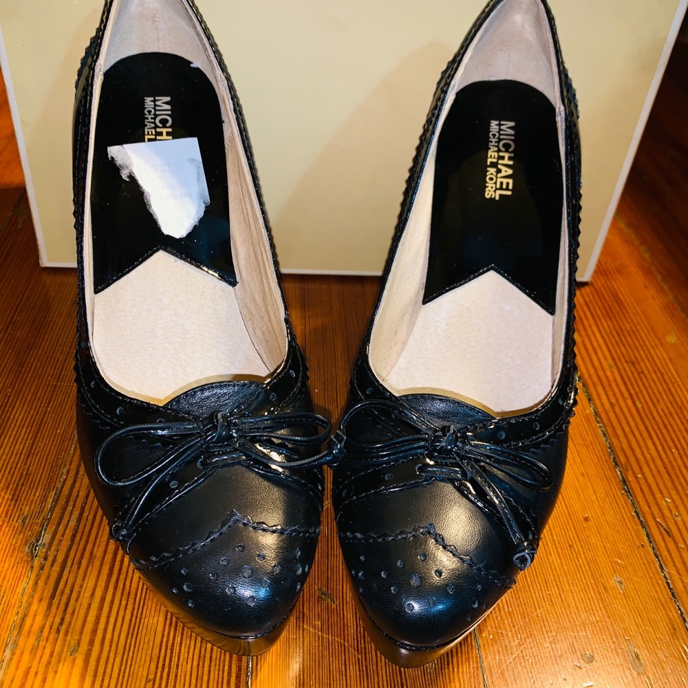 Michael Kors Lolita Oxford black platforms